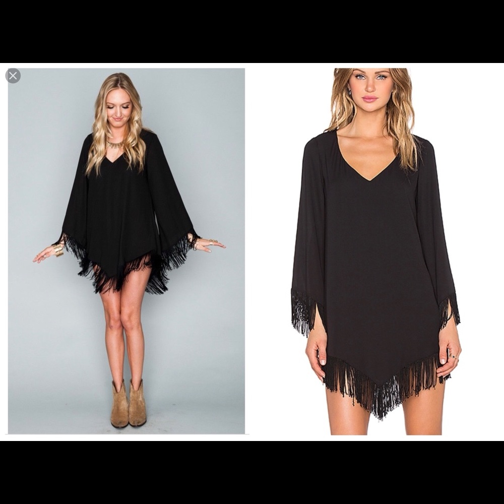 Mumu Black Fringe rodeo dress